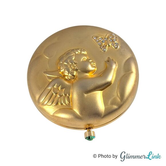 Vintage Estee Lauder Lucidity “August Angel” Butterfly Crystal Powder Compact - Picture 1 of 12
